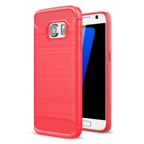 Чехол Carbon Fibre для Samsung Galaxy S7 SM-G930 (красный)
