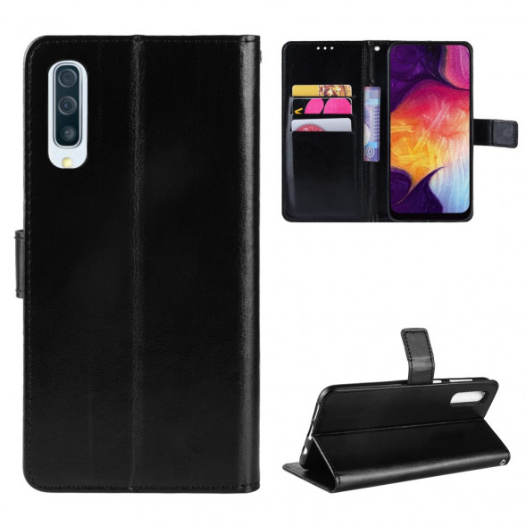 Чехол книжка с визитницей для Samsung Galaxy A50 (черный)