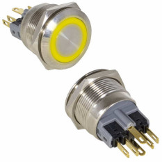 Кнопка антивандал. GQ22-11E/Y/N on-(off)+off-(on)