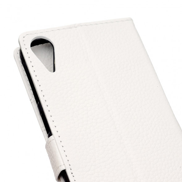 Кожаный чехол книжка с визитницей для HTC Desire 828 (Белый)