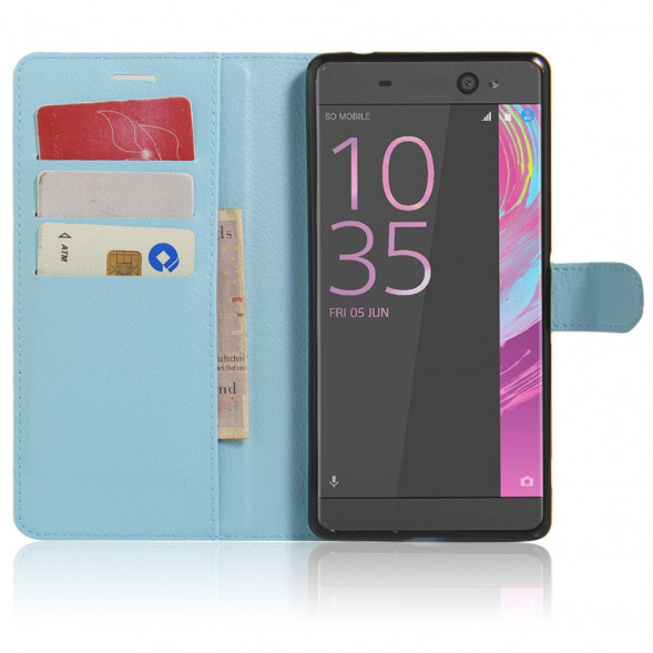 Чехол книжкой с визитницей для Sony Xperia XA Ultra (Голубой)