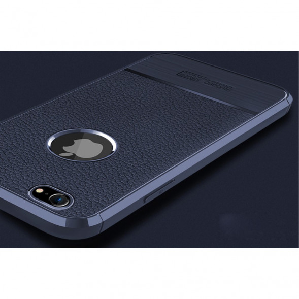 Чехол накладка Litchi для iPhone 6s / 6 (Темно-синий)