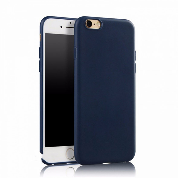 Матовый силиконовый чехол для iPhone 6 Plus / 6S Plus (синий)