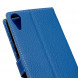 Кожаный чехол книжка с визитницей для HTC Desire 828 (Синий)