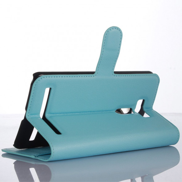 Чехол книжка с визитницей для Asus Zenfone 2 Laser ZE601KL (Голубой)