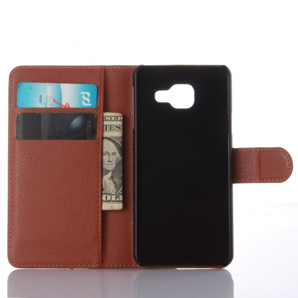 Чехол книжка с визитницей для Samsung Galaxy A3 (2016) SM-A310 (Коричневый)