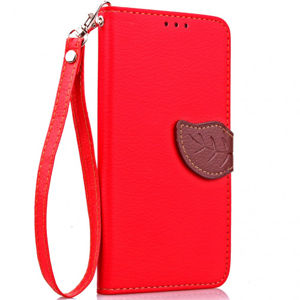 Чехол книжка с застежкой цветок для Samsung Galaxy S7 Edge G935 (Красный)