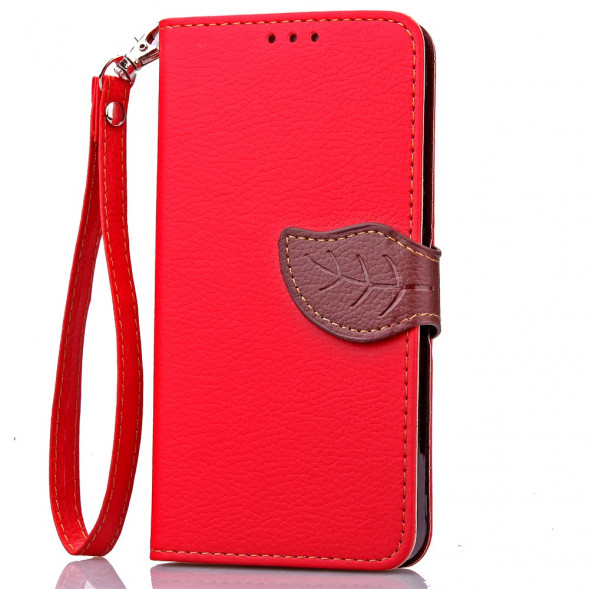 Чехол книжка с застежкой цветок для Samsung Galaxy S7 Edge G935 (Красный)