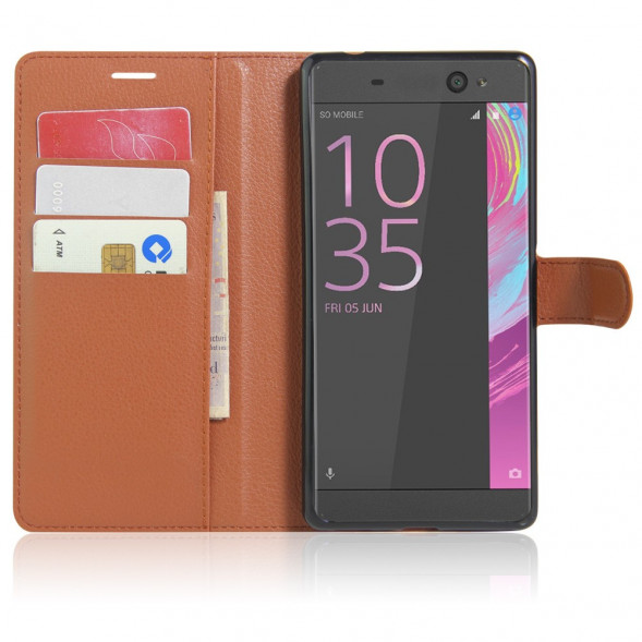 Чехол книжкой с визитницей для Sony Xperia XA Ultra (Коричневый)