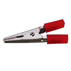 8-0028 red Зажим "Крокодил" с изолятором 5А, 47мм (красный)