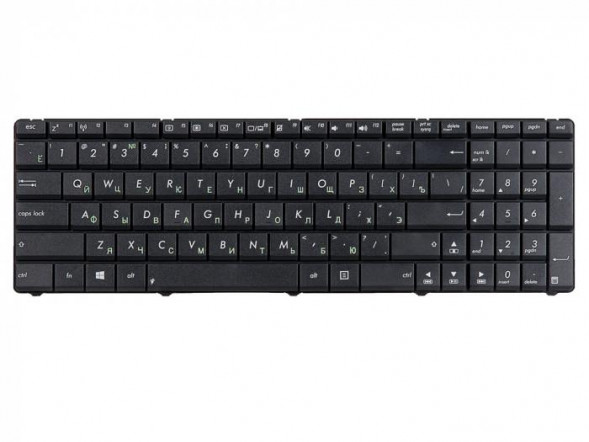 Клавиатура для ноутбука Asus A52, G60, K52, K53, K72 (кнопки сплошные) (Черная)