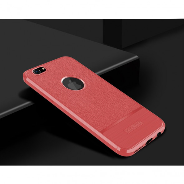 Чехол накладка Litchi для iPhone 6s / 6 (Красный)