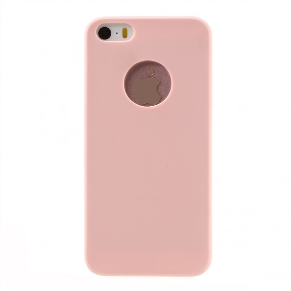 Матовый силиконовый чехол для iPhone SE, 5s, 5 (розовый)