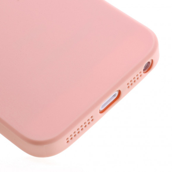 Матовый силиконовый чехол для iPhone SE, 5s, 5 (розовый)