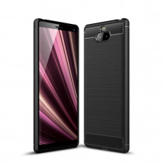 Чехол Carbon Fibre для Sony Xperia 10 (черный)