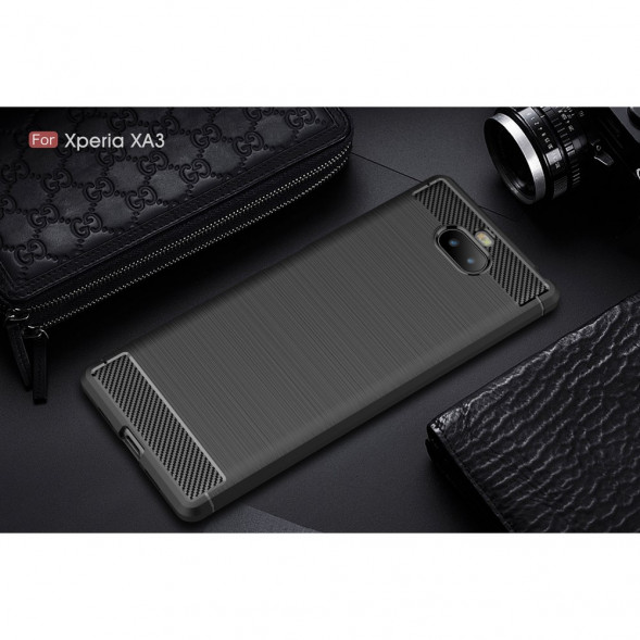 Чехол Carbon Fibre для Sony Xperia 10 (черный)