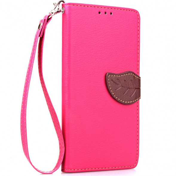 Чехол книжка с застежкой цветок для Samsung Galaxy S7 Edge G935 (Розовый)