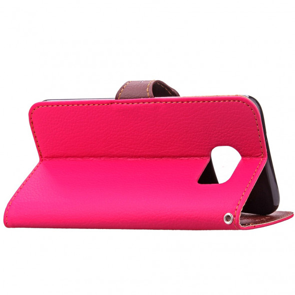 Чехол книжка с застежкой цветок для Samsung Galaxy S7 Edge G935 (Розовый)