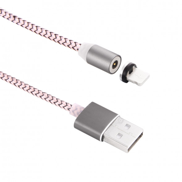 Магнитный кабель зарядки для iPhone 7, 7 Plus, iPhone 6s, 6s Plus, iPhone 6, 6 Plus, iPhone 5, 5C, 5S, SE (розовый)