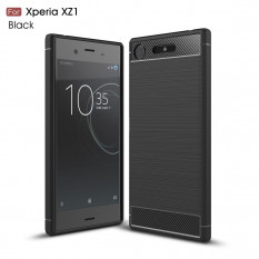Чехол накладка Carbon Fiber для Sony Xperia XZ1 (черный)
