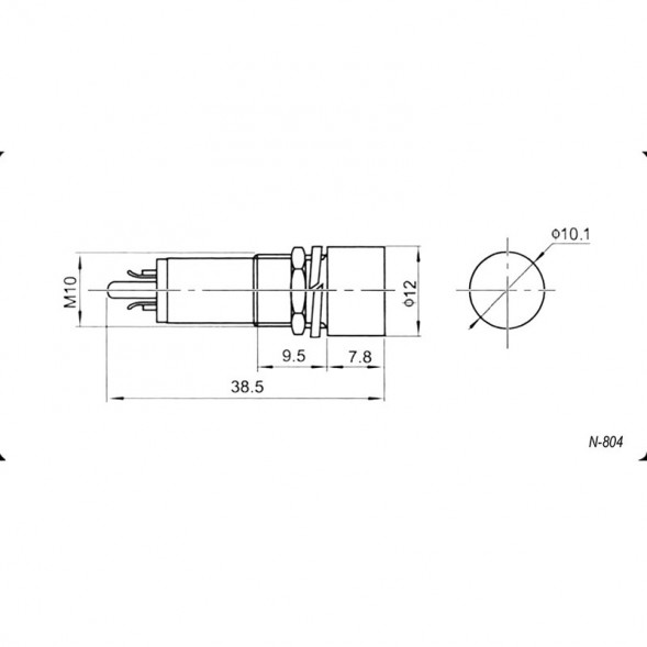 N-804-B 220V Индикаторная лампа в корпусе (синий)