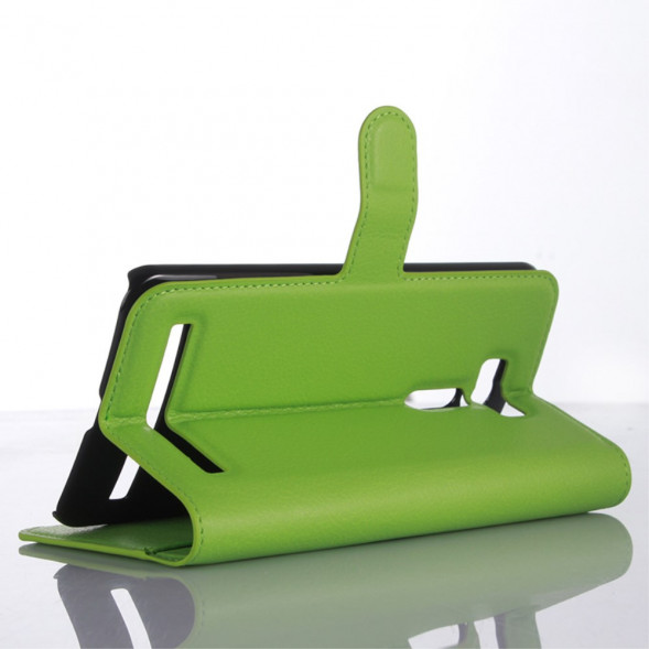 Чехол книжка с визитницей для Asus Zenfone 2 Laser ZE601KL (Зеленый)