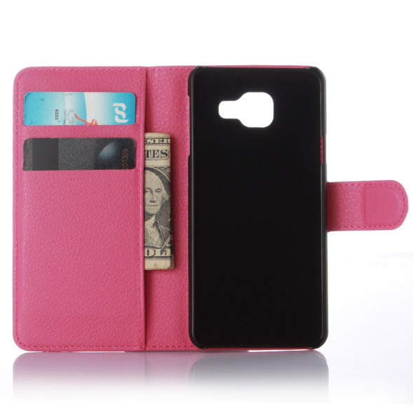 Чехол книжка с визитницей для Samsung Galaxy A3 (2016) SM-A310 (Малиновый)