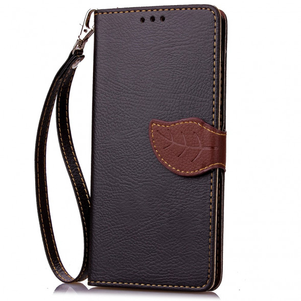 Чехол книжка с застежкой цветок для Samsung Galaxy S7 Edge G935 (Черный)