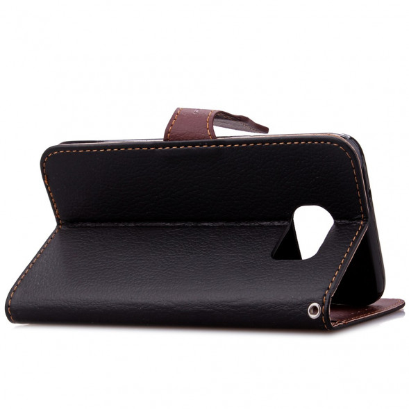 Чехол книжка с застежкой цветок для Samsung Galaxy S7 Edge G935 (Черный)