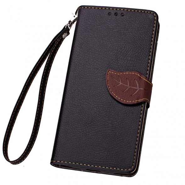 Чехол книжка с застежкой цветок для Samsung Galaxy S7 Edge G935 (Черный)