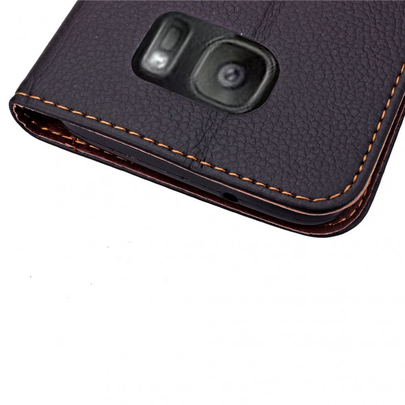 Чехол книжка с застежкой цветок для Samsung Galaxy S7 Edge G935 (Черный)