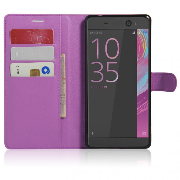 Чехол книжкой с визитницей для Sony Xperia XA Ultra (Фиолетовый)