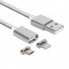 Магнитный кабель зарядки с насадками для iPhone / MicroUSB (серый)