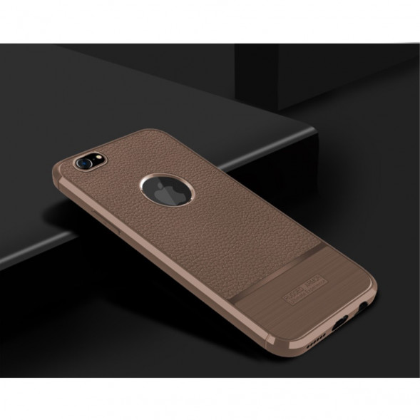 Чехол накладка Litchi для iPhone 6s / 6 (коричневый)