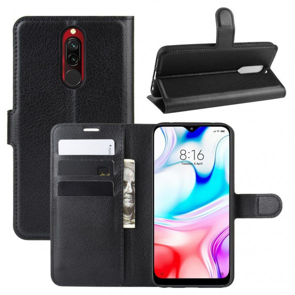 Чехол книжка для Xiaomi Redmi 8 (черный)