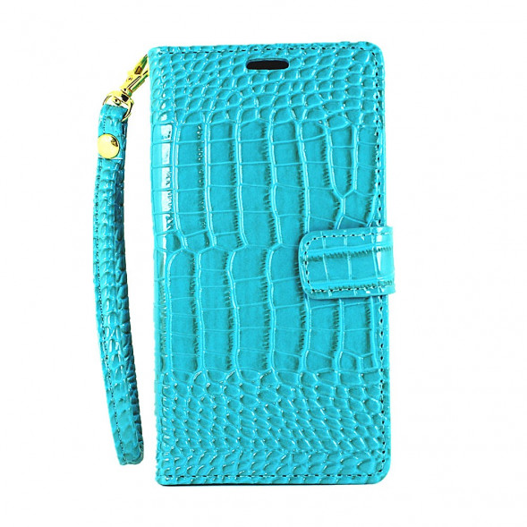 Чехол книжка под крокодиловую кожу для Microsoft Lumia 950 Dual (Белый)