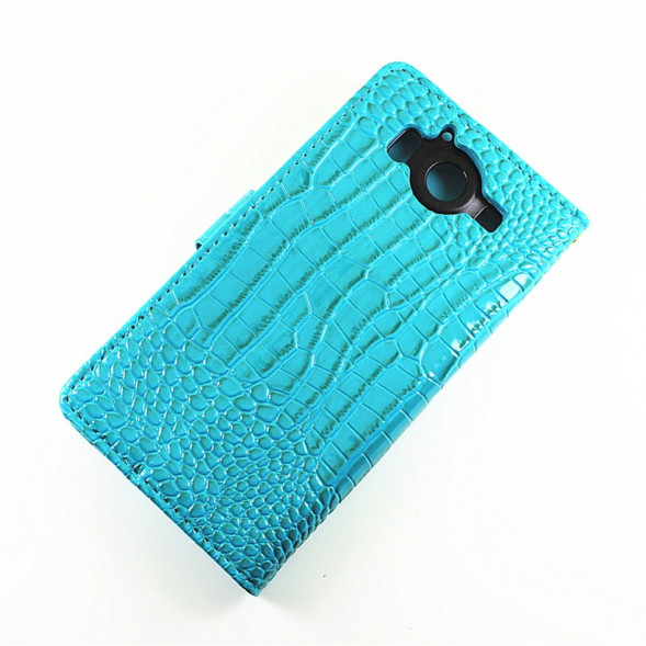 Чехол книжка под крокодиловую кожу для Microsoft Lumia 950 Dual (Белый)