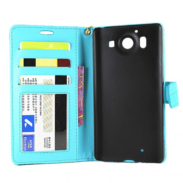 Чехол книжка под крокодиловую кожу для Microsoft Lumia 950 Dual (Белый)