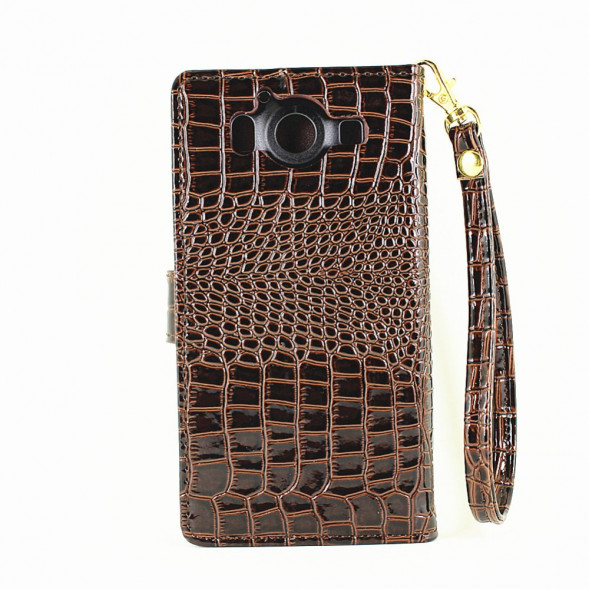 Чехол книжка под крокодиловую кожу для Microsoft Lumia 950 Dual (Белый)