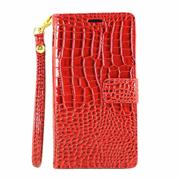 Чехол книжка под крокодиловую кожу для Microsoft Lumia 950 Dual (Белый)