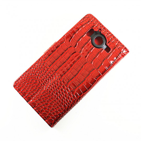 Чехол книжка под крокодиловую кожу для Microsoft Lumia 950 Dual (Белый)