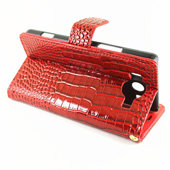 Чехол книжка под крокодиловую кожу для Microsoft Lumia 950 Dual (Белый)