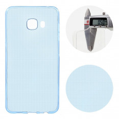 Прозрачный чехол накладка для Samsung Galaxy C9 (Синий)