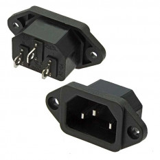 AC-016 Разъем питания 220В гнездо на панель