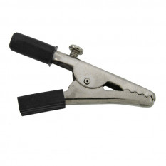 8-0030 black Зажим "Крокодил" с изолятором 10А, 51мм (черный)