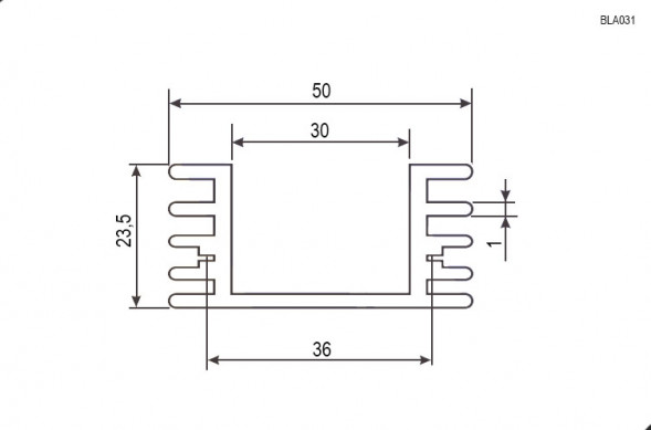 BLA031-50 Радиатор ребристый (черный)