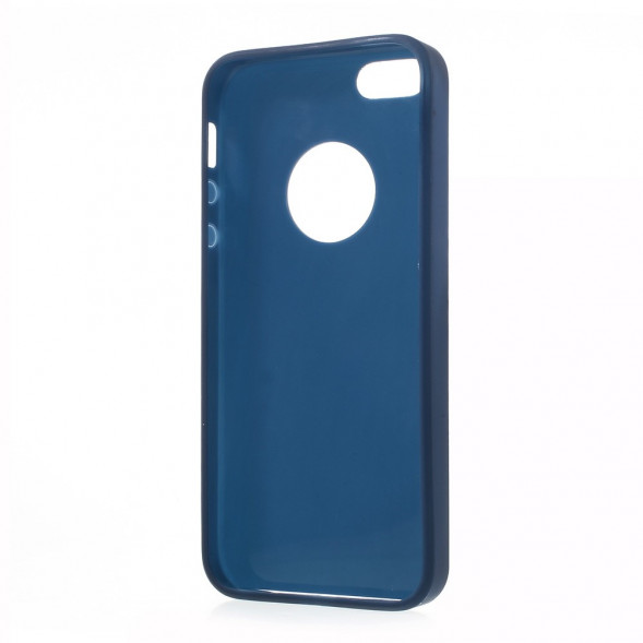 Матовый силиконовый чехол для iPhone SE, 5s, 5 (темно-синий)