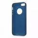 Матовый силиконовый чехол для iPhone SE, 5s, 5 (темно-синий)