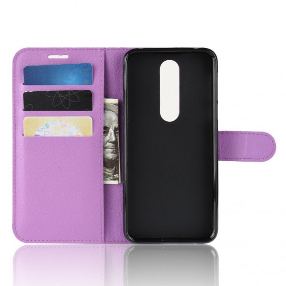 Чехол с визитницей для Nokia 7.1 (фиолетовый)