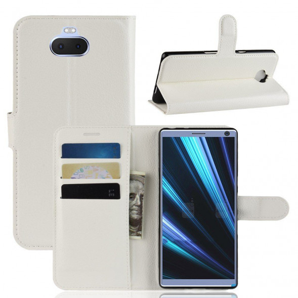 Чехол книжка для Sony Xperia 10 (белый)
